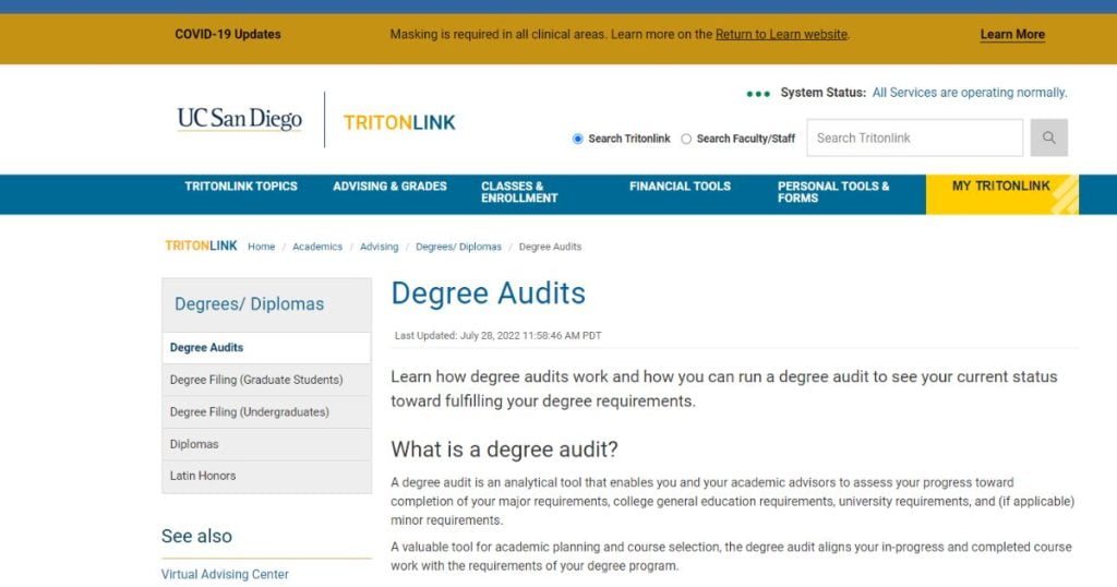 Degree Audit UCSD Guide 2023