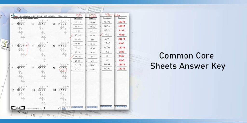 Common Core Sheets - The Best Platform for Educational Resources 4 Common Core Sheets Answer Key