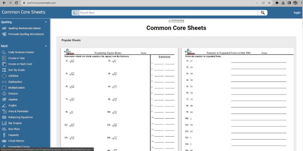 Common Core Sheets - The Best Platform for Educational Resources 2 Common Core Sheets