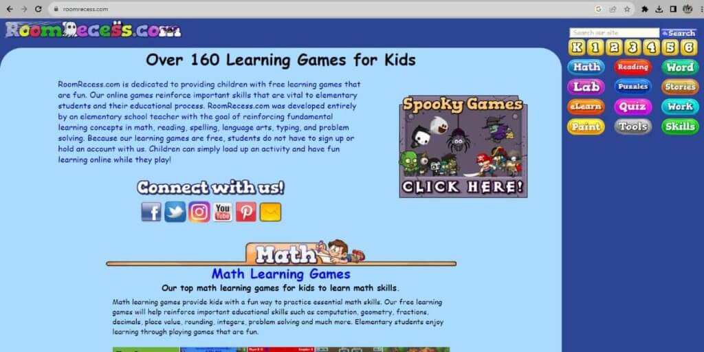 Explore Room Recess- An Interactive Platform for Elementary Skill Development 2 Room Recess