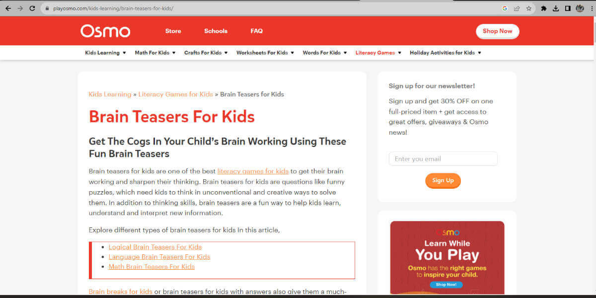 Exciting Adventure Games to Nurture Your Child's Brain 9 brain teasers for fun learninng
